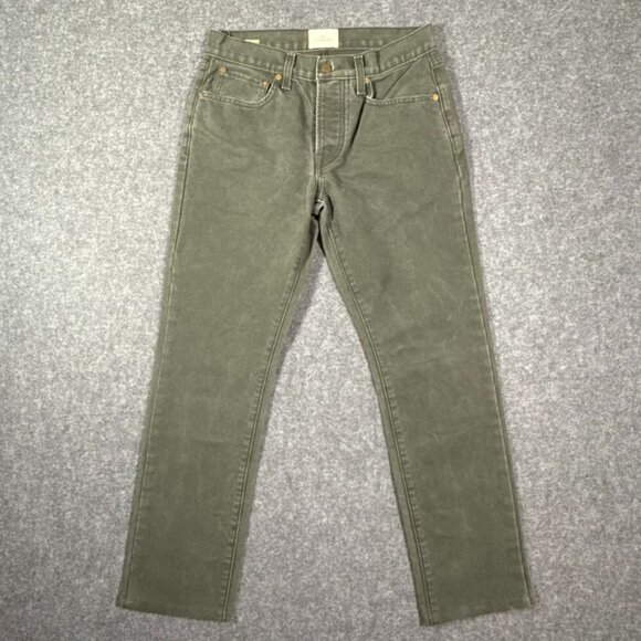 Sid Mashburn Mens 5 Pocket Pants Jeans Green Sz 30x27 Hem Luxury Casual Preppy